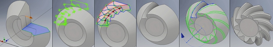 Denture conique et hypoide - 3D modele