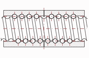 Dessin 2D d'un boulon et d'un écrou