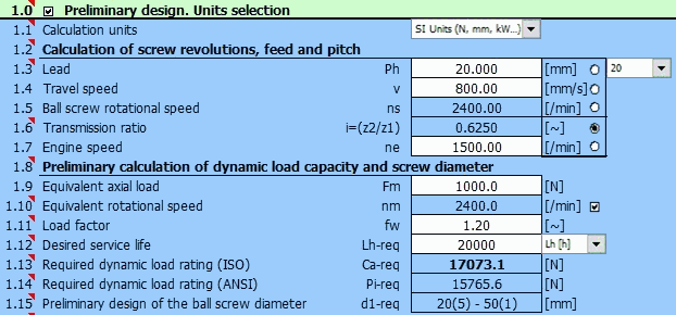 Preliminary design - ball screw