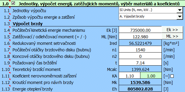 Výpočet krouticího momentu