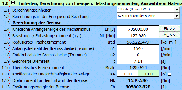 Drehmomentberechnung