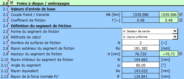 Frein à disque - calcul Frein à disque - calcul